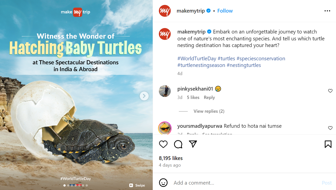 Social Media Marketing of MakeMyTrip